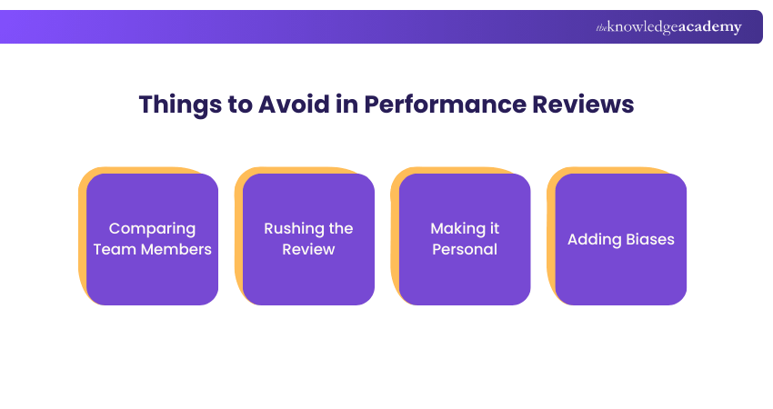 Things to Avoid in Performance Reviews Things to Avoid in Performance Reviews