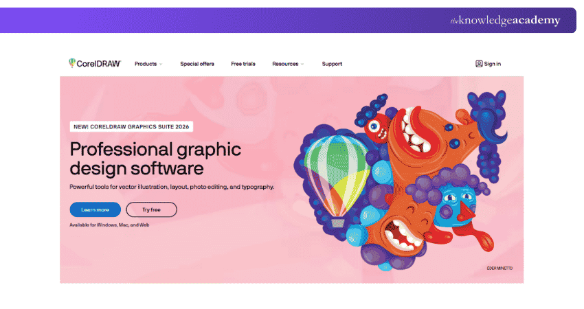 Homepage of CorelDRAW CorelDRAW Homepage