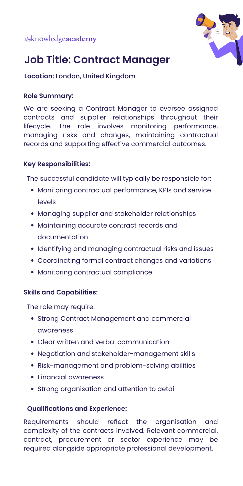 Contract Manager Job Description Template Job Description Template for Contract Manager