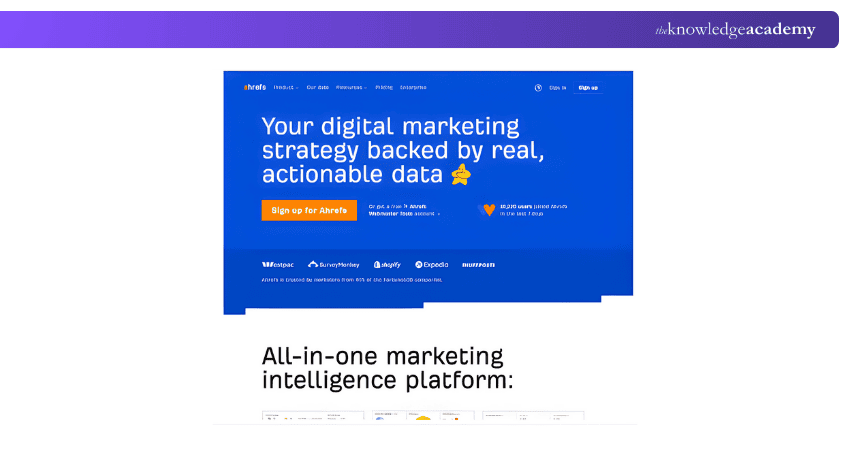 Dashboard of Ahrefs