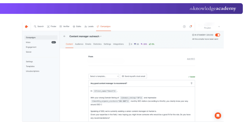 Hunter.io Dashboard Hunter.io
