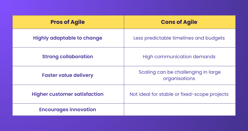 Pros and Cons of Agile