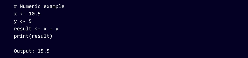 Example of Numeric Data Type in R Programming