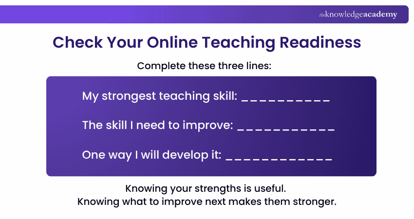The Online Teacher Skills Check Teachers Checklist