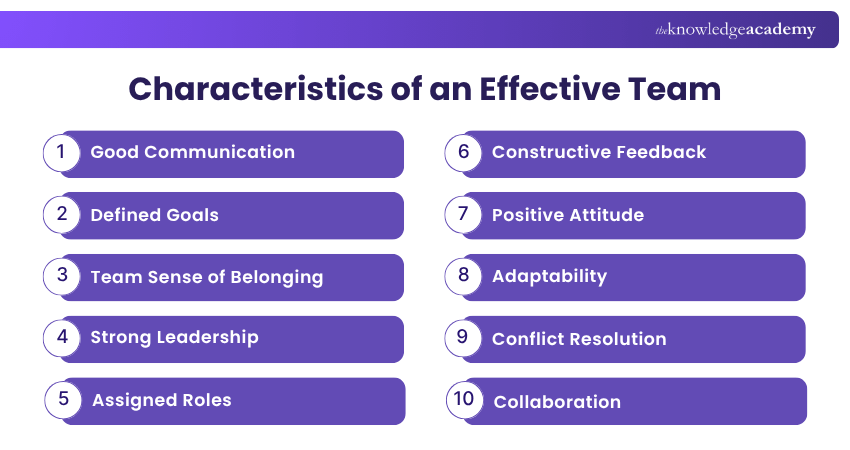 Characteristics of an Effective Team Effective Team Characteristics