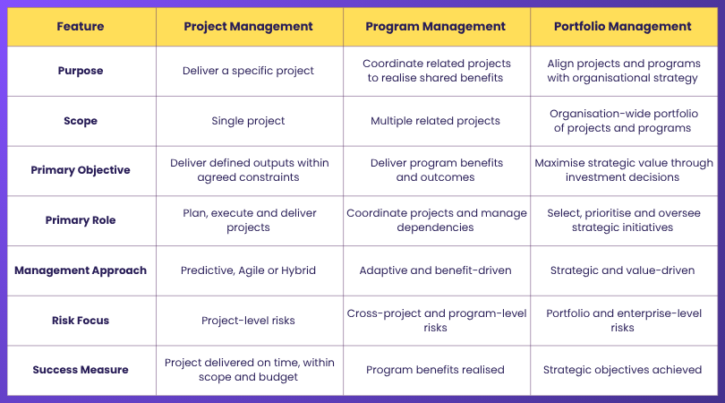 Key Differences Between Project vs Program vs Portfolio Management Key Differences Between Project vs Program vs Portfolio Management