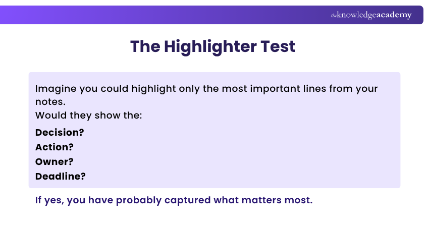 The Highlighter Test Minute Taking Tips