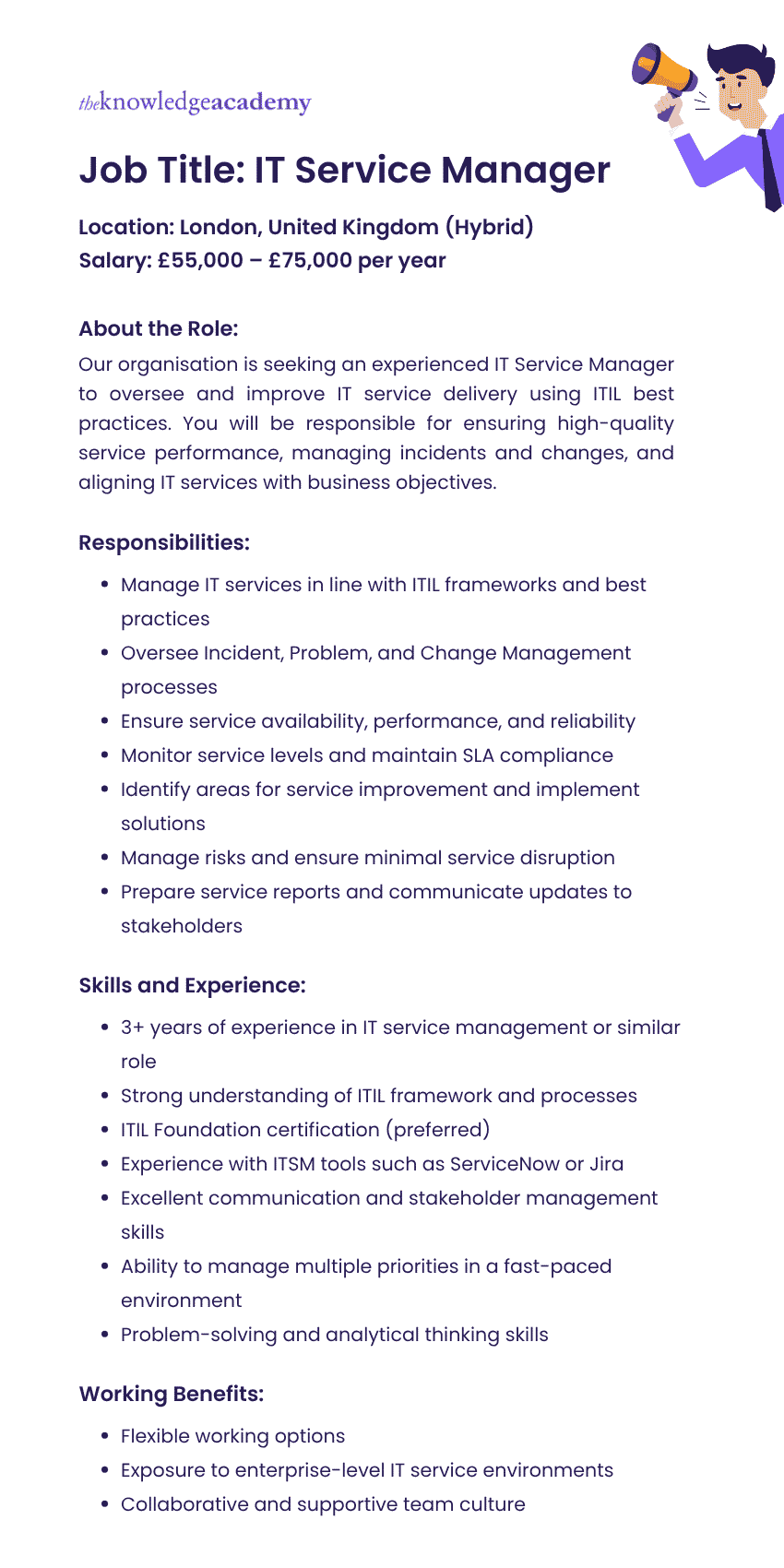 ITIL Job Description ITIL Job Description