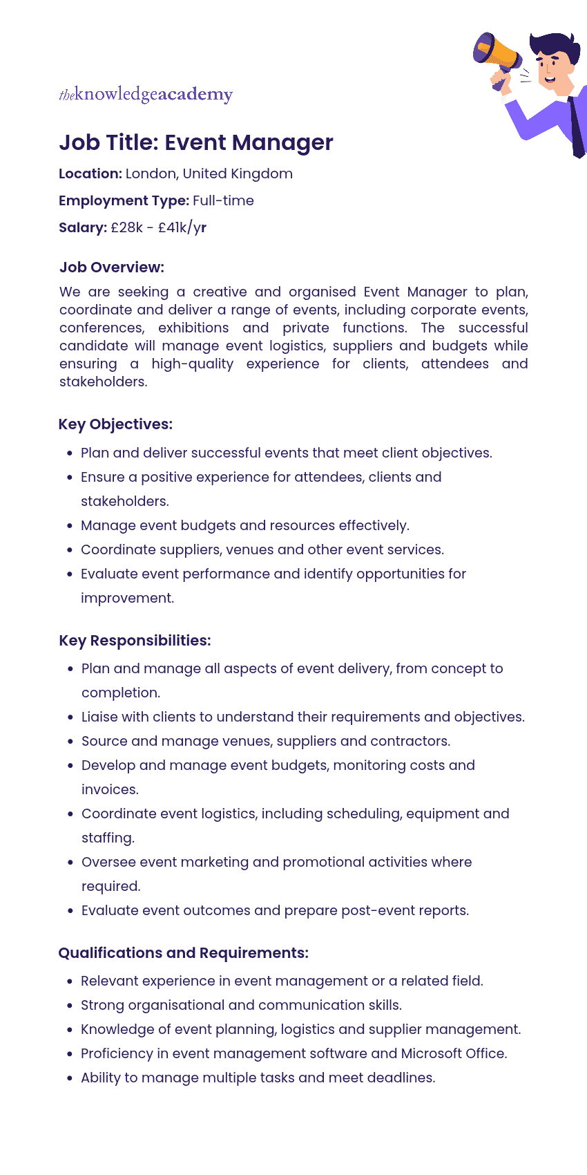 Personal Assistant Job Description Example Example of Personal Assistant Job Description