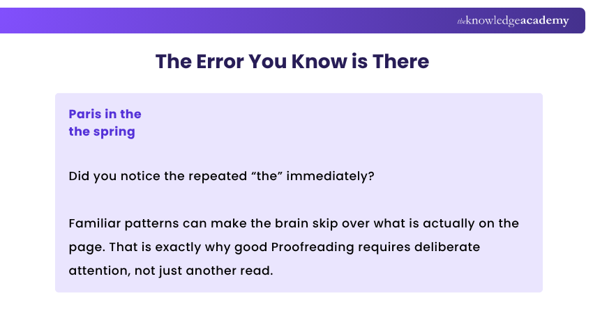 The Error You Know is There Proofreading Error