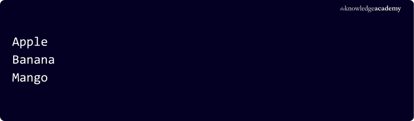 Output of Indexed Array Indexed Arrays Output