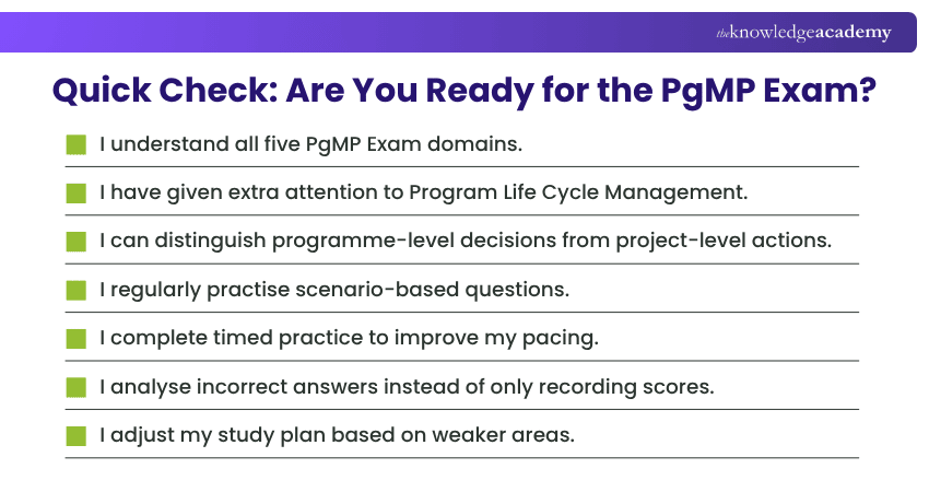 Quick Check Are You Ready for the PgMP Exam Quick Check Are You Ready for the PgMP Exam