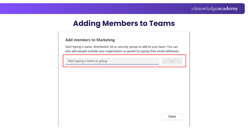 Adding Members Option Adding Members Option