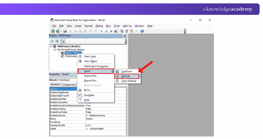 Steps to Insert a New Module in Excel VBA Editor