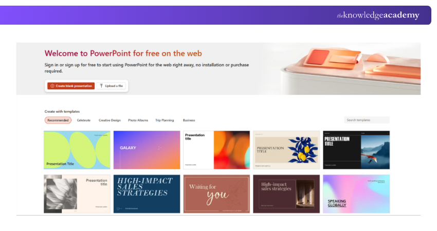 Microsoft PowerPoint Dashboard Microsoft PowerPoint Start Screen