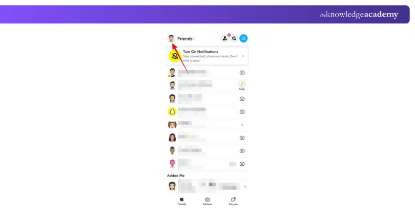Open Snapchat and tap your profile icon