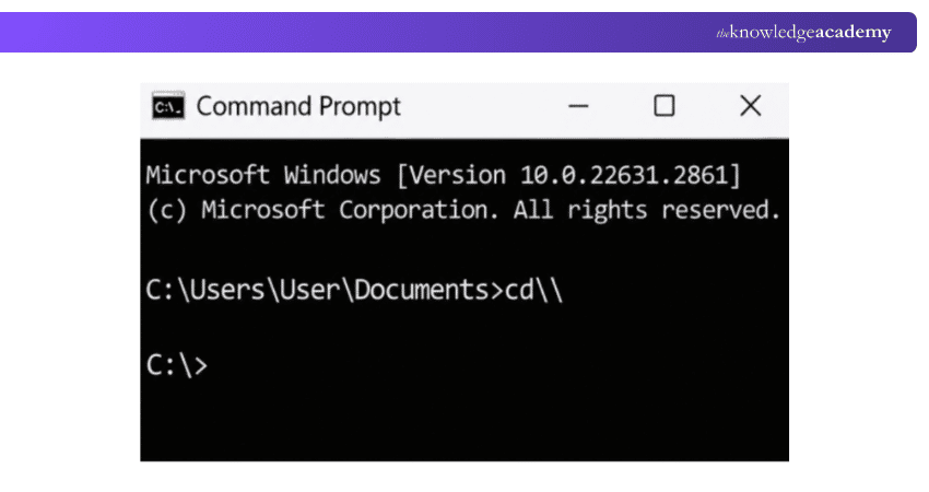 Root Level Changing Directory to a Folder in Windows Command Prompt