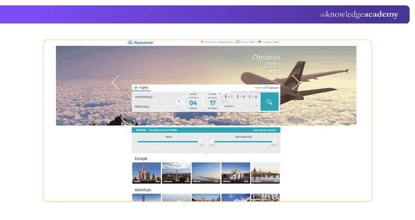 Dashboard of Skyscanner Dashboard of Skyscanner