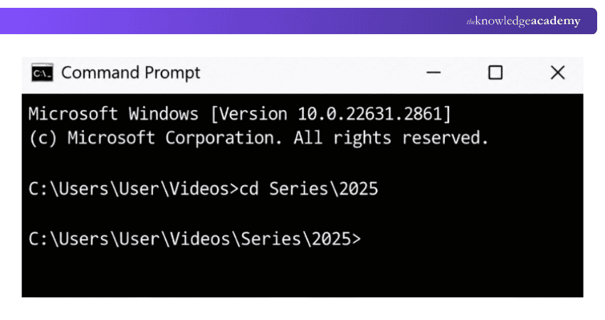 Nested Subdirectory Level Navigating to Videos Series in Windows Command Prompt