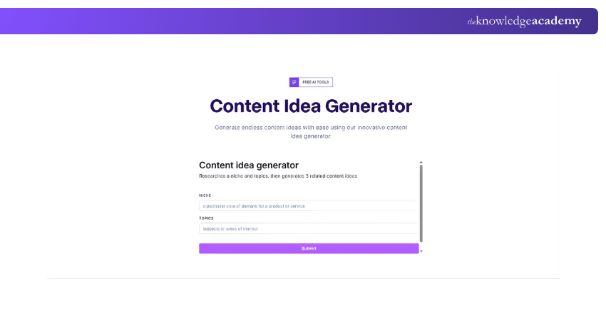 Content Idea Generator Marketing Tool