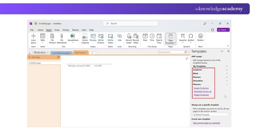 Microsoft OneNote Dashboard Microsoft OneNote Start Screen