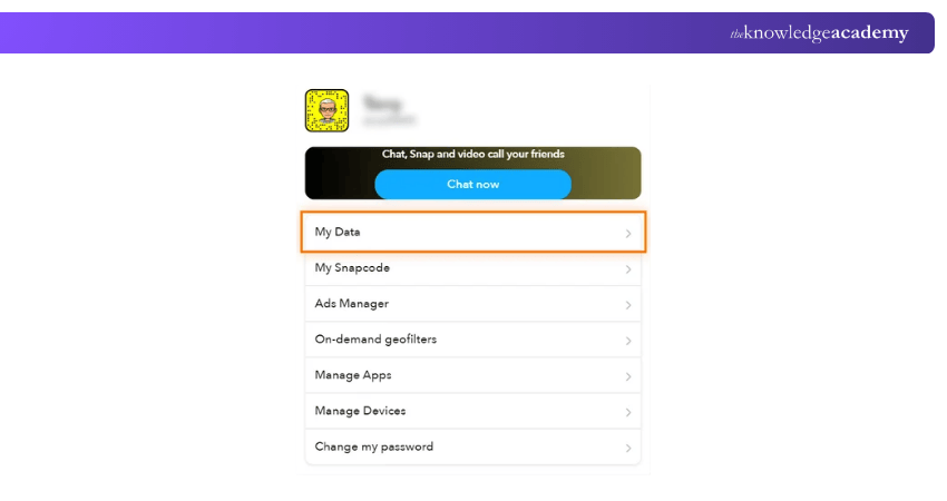 Click on My Data from the main menu