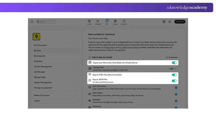 Select the Desired File Format