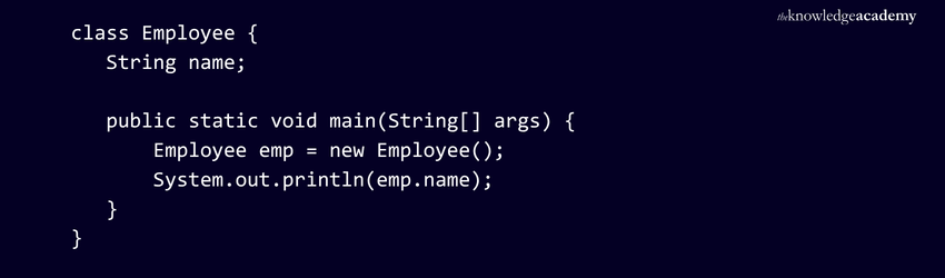 Default Constructor in Java Default Constructor