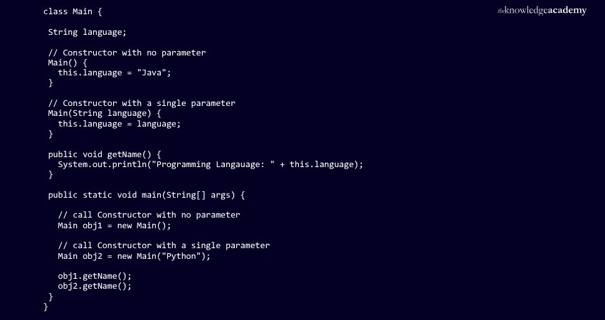 Example of Overloading a Constructor Overloading a Constructor Example