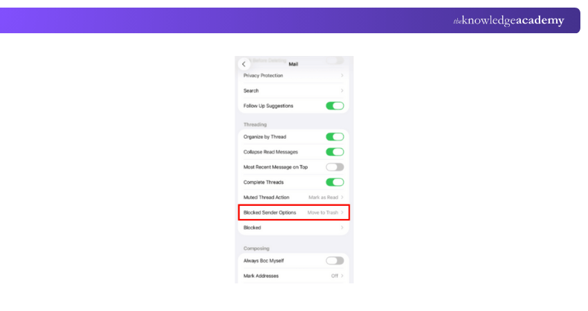 Block Senders Options
