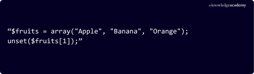 Example of unset() Function unset()