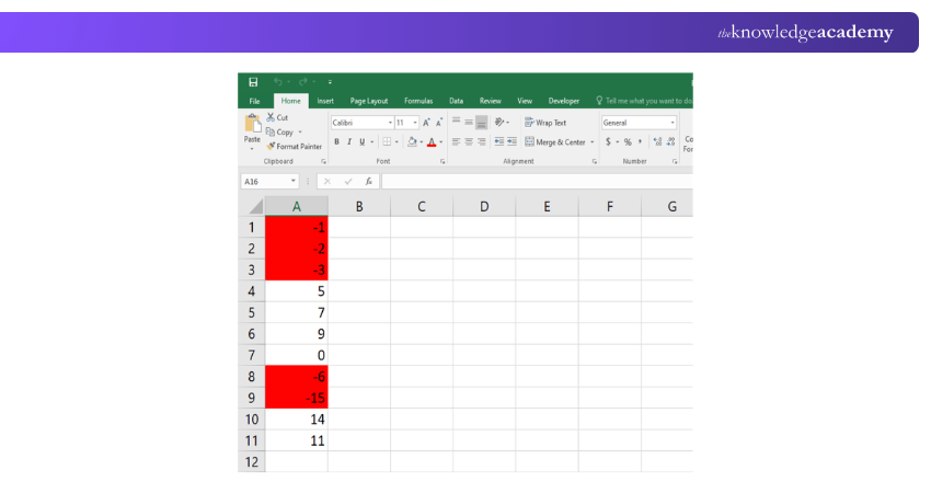 Negative Numbers Highlighted in Red Using VBA For Each Loop