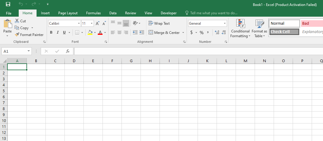 A blank Excel spreadsheet is created in the local directory 