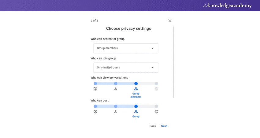 A choose privacy setting A choose privacy setting