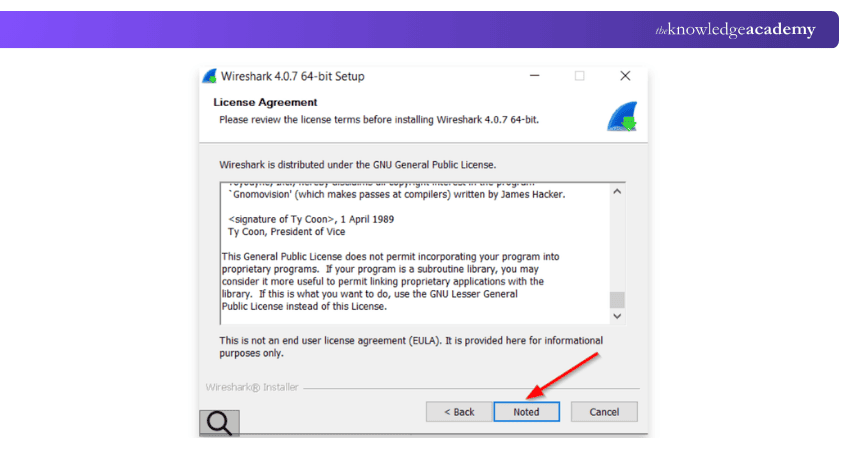 Accepting the License Agreement
