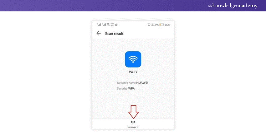 After scanning, choose to join the network