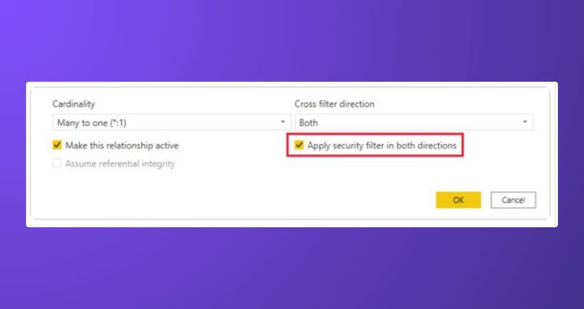 Apply security filter in both directions Apply security filter in both directions