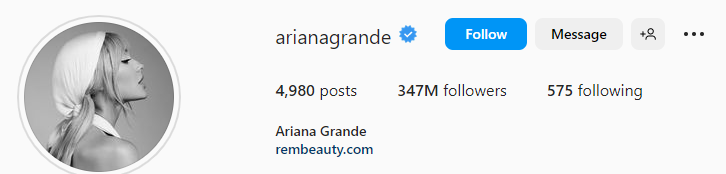  Ariana Grande Instagram VIP BIO for Girls
