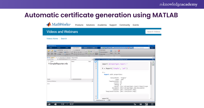Automatic Certificate Generation Using MATLAB
