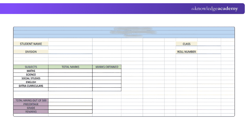 Basic Excel Mark Sheet Basic Data Sheet Image