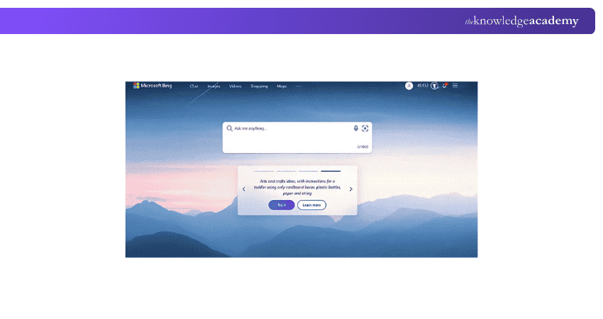 Bing AI Search Homepage