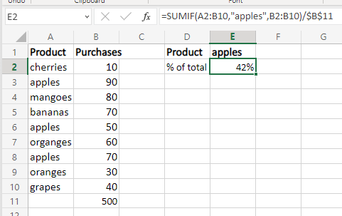 Calculate the percentage of the total in different rows 