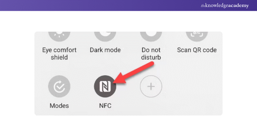 Check the status bar for the NFC icon