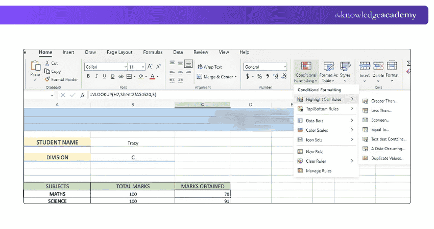 Conditional Formatting Template for Excel Mark Sheet Conditional Formatting