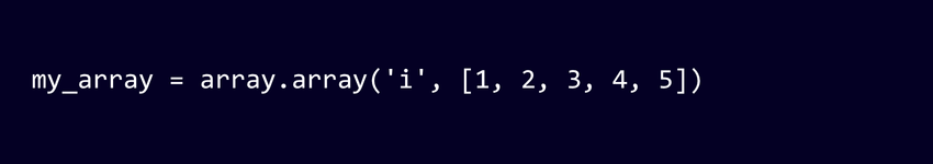 Creating Arrays using the array module