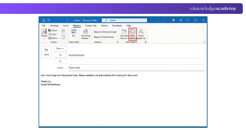 Delay Delivery Option