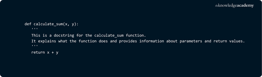 Docstrings (not Traditional Comments) Docstrings (not Traditional Comments)