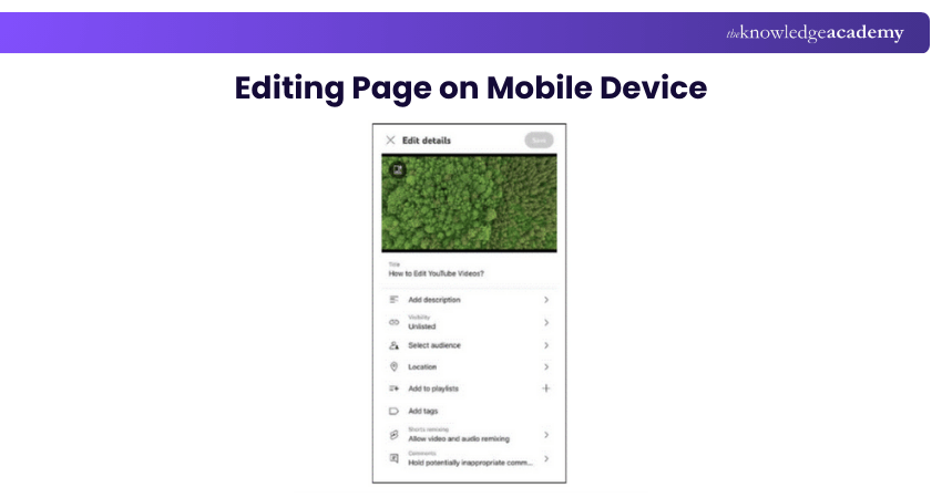 Editing Page on Mobile Device Editing Page on Mobile Device