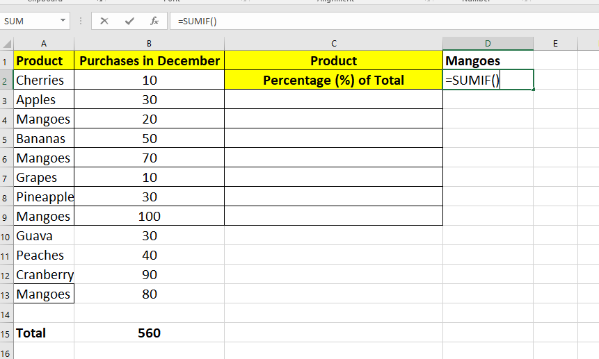 How a Percentage Formula in excel works