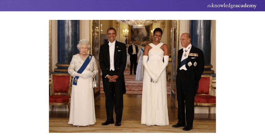 First lady of America, Michel Obama while she visited the Royal family
